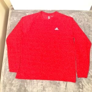 Adidas T Shirt Mens Size XL Red Climalite Athletic Long sleeve tagless Pullover